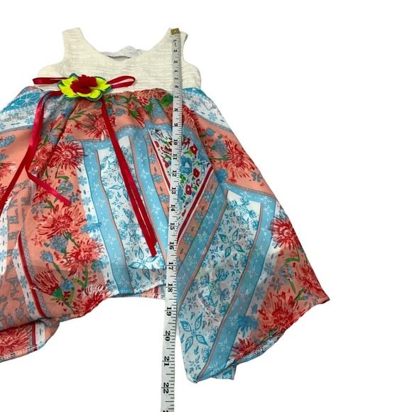 RARE EDITIONS Girl's Country Sleeveless Sun Dress Size 2T Flower Bow Tie Back - Picture 11 of 13